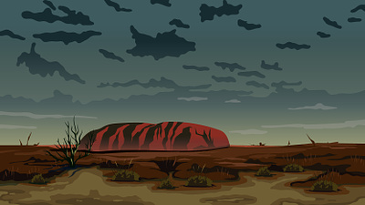 Outback night background creaza desert illustration landscape mountains na nature oceania outback vector