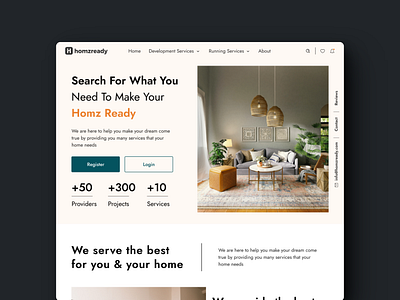 Home Services Website app branding design home interior interior design landing layout mobile page products service services structure typography ui uiux ux website