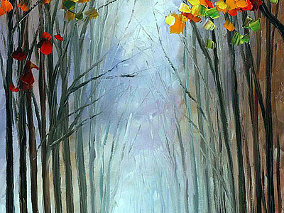 AUTUMN FOG — oil painting on canvas by Leonid on Dribbble