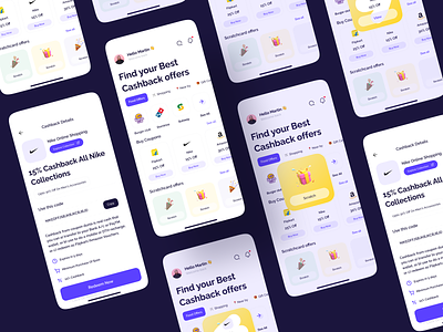 Cashbacks - App Design 3d app appdesign cashback cashbackmangemnet design management offers redeem ui uidesign uiux uxui website