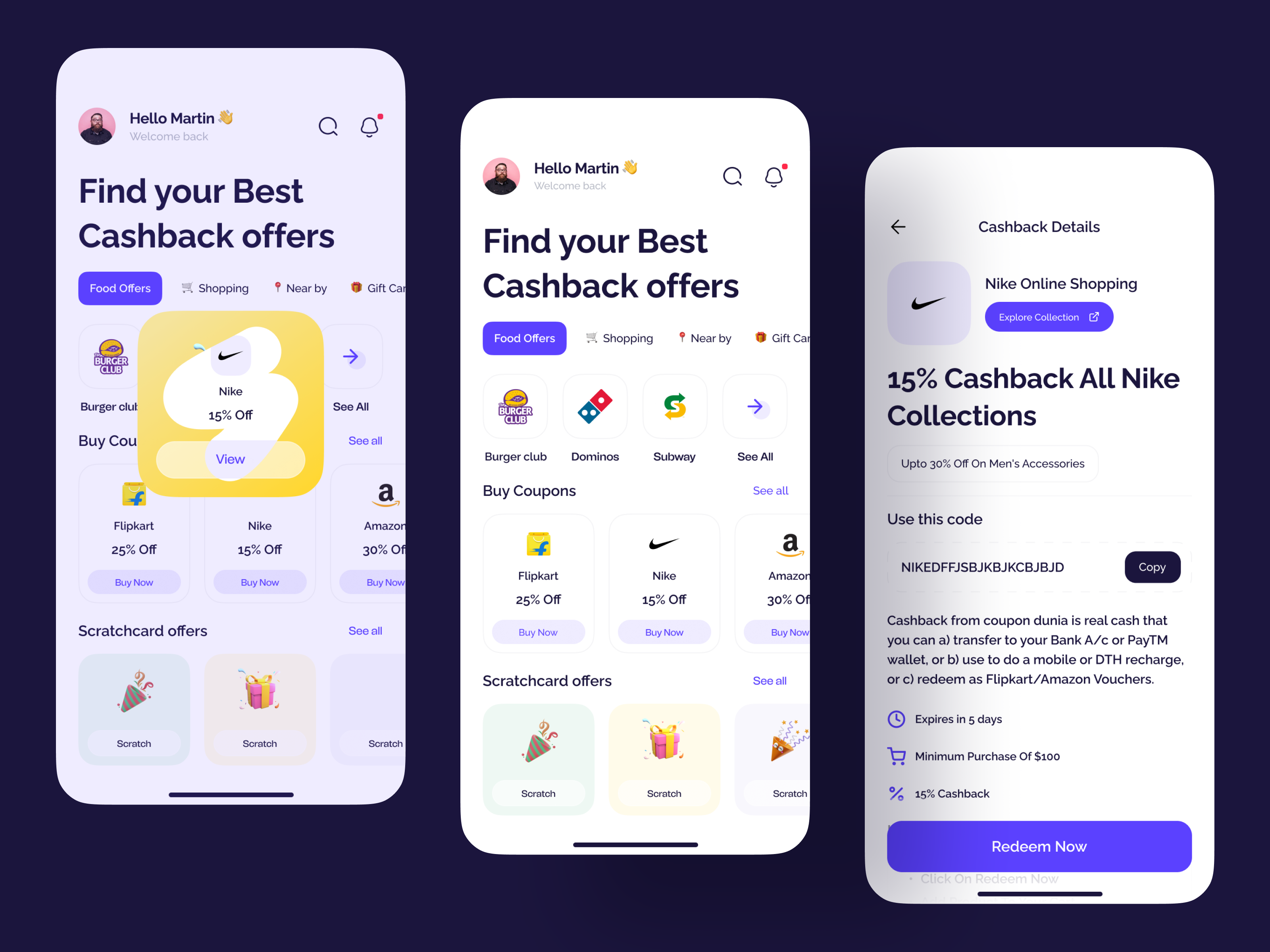 Cashbacks App Design by Arun Singh on Dribbble