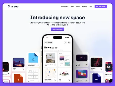 Shareup homepage cards design device encryption home homepage layout sharing ui ux web web design webdesign webpage