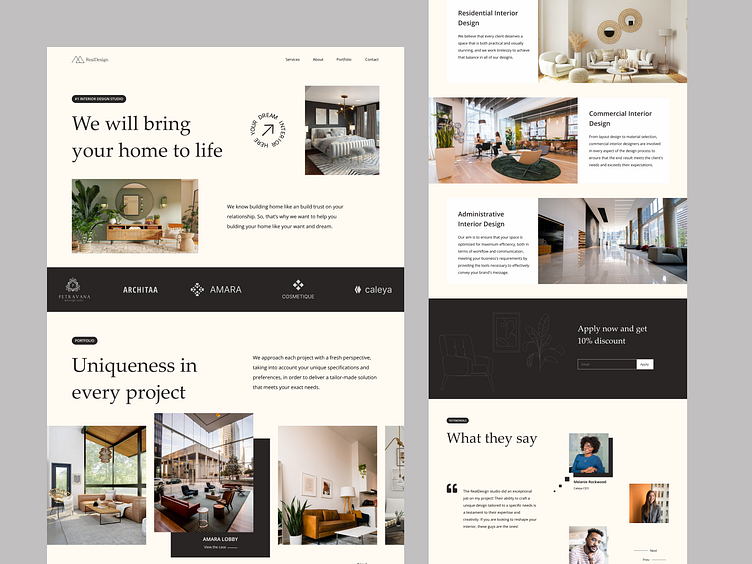 Interior Design Landing Page by Movadex on Dribbble