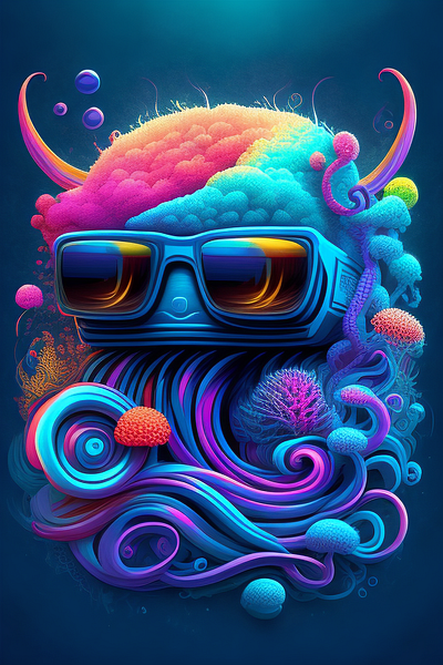 See my matt colorful digital design sunglasses underwater vibrantcolors