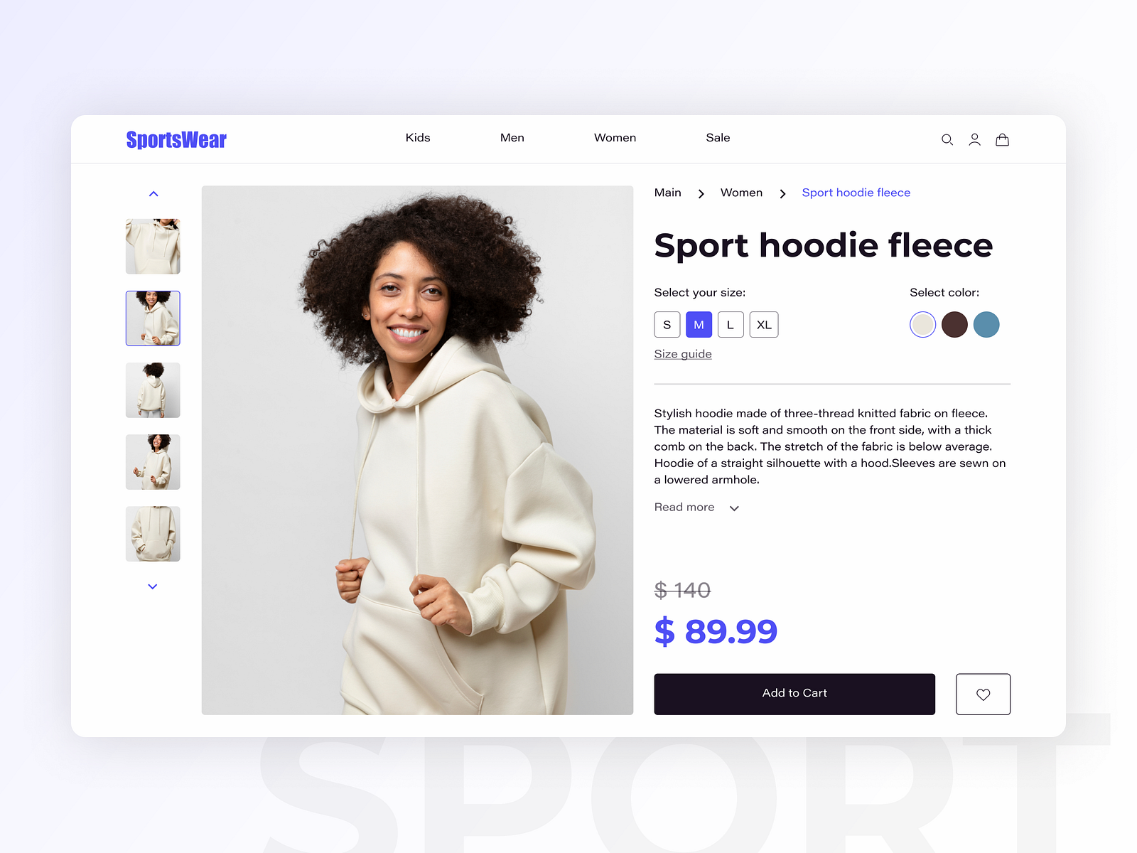Sportswear (product card) by Studiopresto on Dribbble