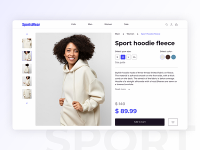Sportswear e-commerce (product card) clothes design e commerce ecommerce figma interface minimal online product product card shop shopping store ui ui ux ux web webdesign website website design