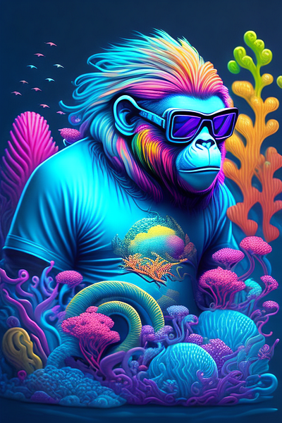 Beter Fox colorful gorilla illustration sunglasses vibrantcolors