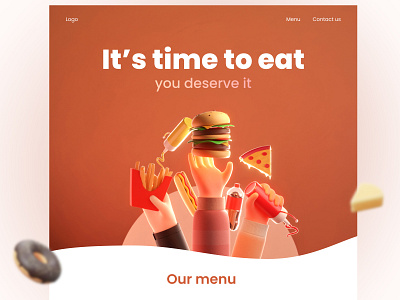 3D food webpage 3d blender branding burger design figma food gastronomy graphic design illustration illustrations junk food library mcdonald pizza resources restaurant ui web ui webdesign