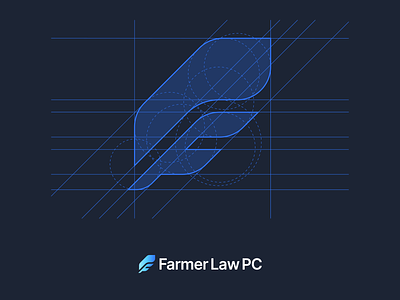 Farmer Law PC | Logo grid branding branding and identity digital feather icon feather logo grid logo identity identity branding law firm law logo logo design logo design branding logotype saas