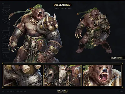 Bugbear Bear 2d art cgi character character concept character design concept concept art digital 2d digital art fantasy game game art game of heroes illustration legendary mobile games sci fi