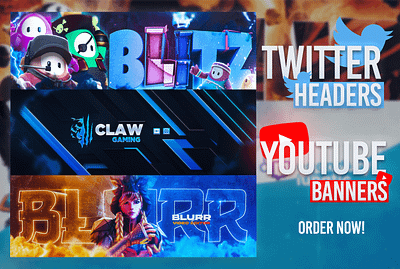 Twitter Headers / Youtube Banners design graphic design typography