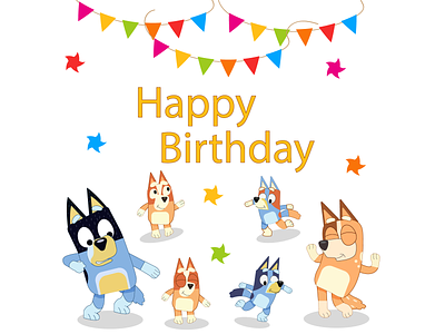 Bluey Happy Birthday Party adobe illustrator app birthday bluey cards cute design graphic design happy birthday illustration invitation logo party