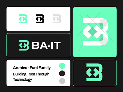 BA-IT - Logo - Branding 💚 brackets branding code coding devlopment fatma aroua guidline logo programing software visit card web