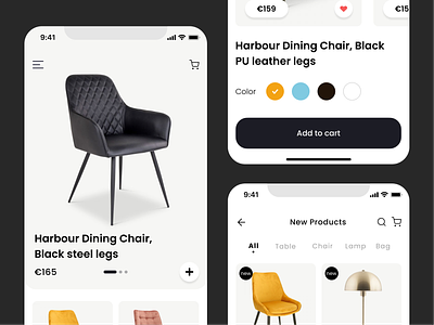 Furniture Mobile App app branding design furniture app in interior design minimalism minimalist minimalistic typography ui ux vector