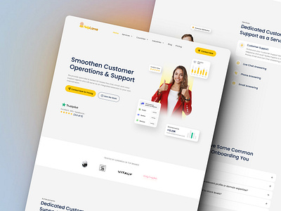 HelpLama Landing Page Redesign business clean design company customer support design digital service interface landing page redesign service ui ui design website