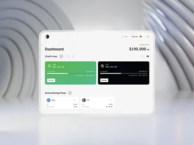 Dashboard for the Aura platform 3d aura banking crypto dashboard investing minimal ui