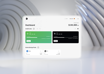 Dashboard for the Aura platform 3d aura banking crypto dashboard investing minimal ui