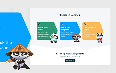 How it works clean how it works page illustration landing logo pandas site sticker ui vector web