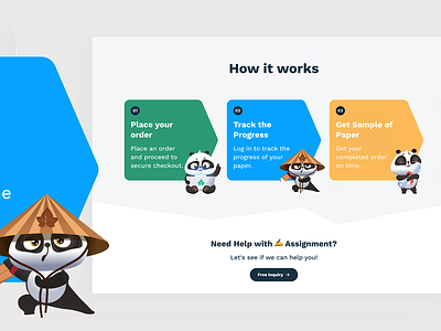 How it works clean how it works page illustration landing logo pandas site sticker ui vector web