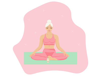 yoga girl adobe illustrator cute design girl graphic design illustration logo lotos pose vector woman yoga yoga girl