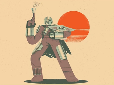 The Mandalorian adobe fresco animation character disney drawing illustration mandalorian star wars