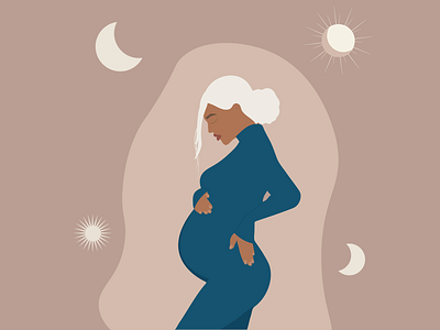 Pregnant woman adobe illustrator afroamerican woman bkue dress cute design graphic design illustration logo pregnancy pregnant woman ux vector
