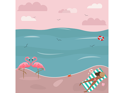 sea adobe illustrator animation branding cute design flamingo graphic design illustration logo motion graphics sea vector