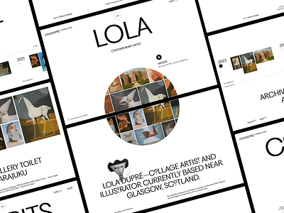 Lola Dupré - Contemporary Artist (Redesign Concept) art collage contemporary creative design exhibitions gallery graphic design illustration illustrations illustrator landing page photography typography ui ux website