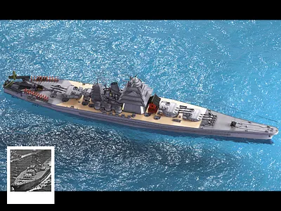 Yamato battleship from Japan 3d aircraft airplane asian battleship boat buddha building cannon castle door gun japan osaka sea ship statue tokyo warship world war
