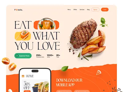 HomeChef and Food Delivery Website. case study chef clean colorful cool design food food delivery website imhassanali interaction minimal mobile app design modern shot typeface ui ux website website design wirfreame