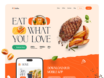 HomeChef and Food Delivery Website. case study chef clean colorful cool design food food delivery website imhassanali interaction minimal mobile app design modern shot typeface ui ux website website design wirfreame