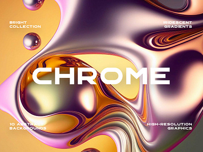 Liquid Gradient Chrome Backgrounds 3d 3d render abstract ai ai generated background chrome flow illustration landing landing page liquid modern poster print rainbow texture wallpaper website