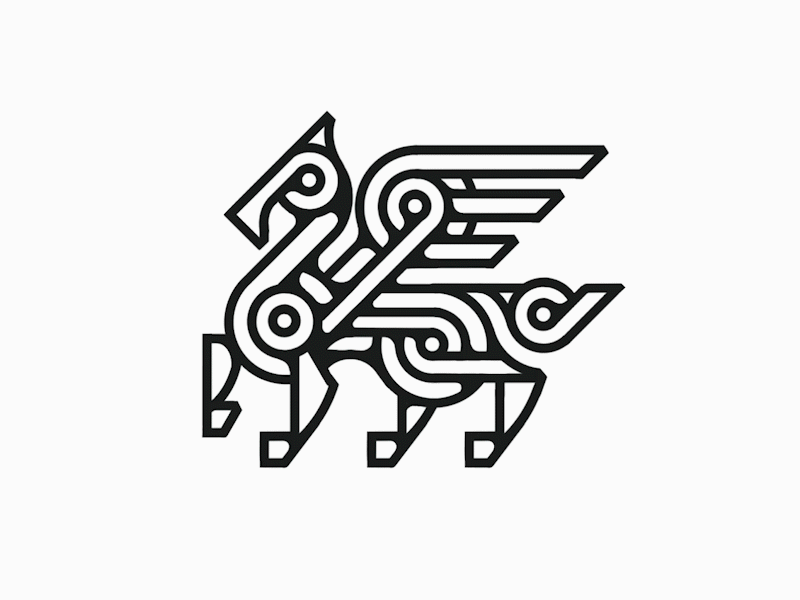 Griffin logomark design by @anhdodes 3d anhdodes anhdodes logo animal icon animal logo animation branding design eagle logo graphic design illustration lion logo logo logo design logo designer logodesign minimalist logo minimalist logo design motion graphics ui