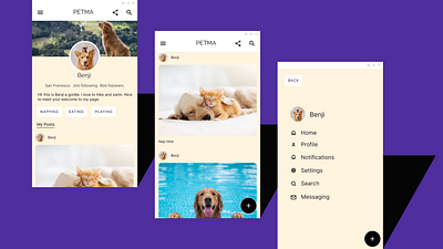 Social Media For Pets app design figma ui ux