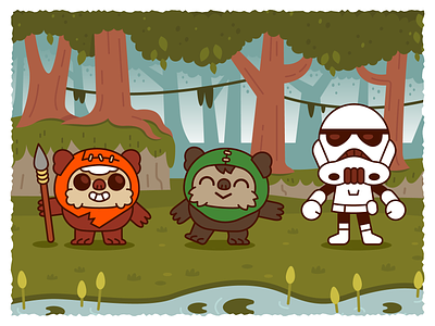 May the 4th be with you! animation cartoon character creative cute darth vader digital ewok flat funny illustration jedi mascot may the 4th be with you motion graphics outline silly star wars stormtrooper vector