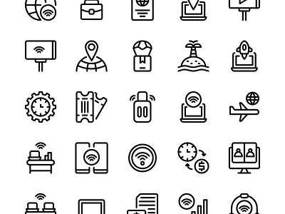 Digital nomad icon set business design digital digital nomad icon icon design icon set iconography icons illustration logo travel ui vector