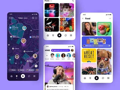 VOXE - Web 3.0 Social Media Case Study app design app screen design application design crypto ios app design mobile app design mobile interface mobile screens product design smm social media ui ui design uiux ux ux design ux ui design web 3.0 web3