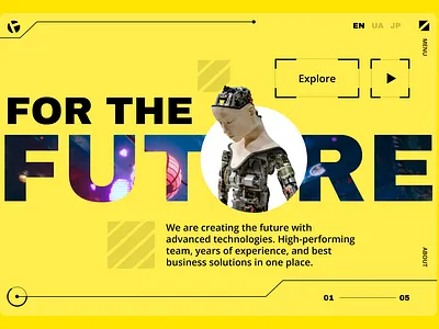 For the Future (concept) banner brand identity corporate figma futuristic japan modern ui uiux webdesign website