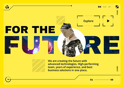 For the Future (concept) banner brand identity corporate figma futuristic japan modern ui uiux webdesign website