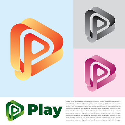 P latter logo design brand logo branding design graphic design latter loog logo p logo play logo play loog vector