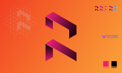 Geometric R letter LOGO Design abstract branding design graphic design illustration logo minimal logo typh vector