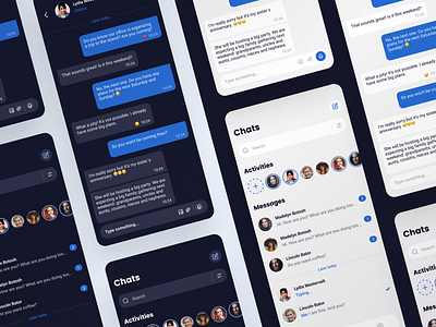 Messenger - App concept app chat concept dark theme light theme messenger ui ux