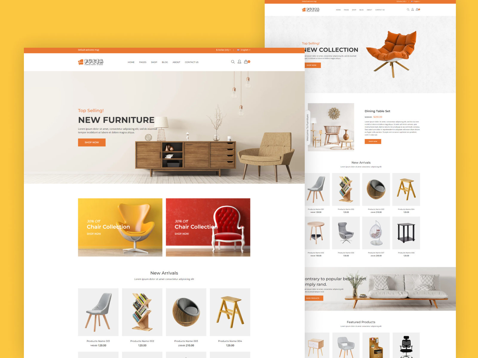 Furniture Bootstrap 5 Template Fusta by HasThemes on Dribbble