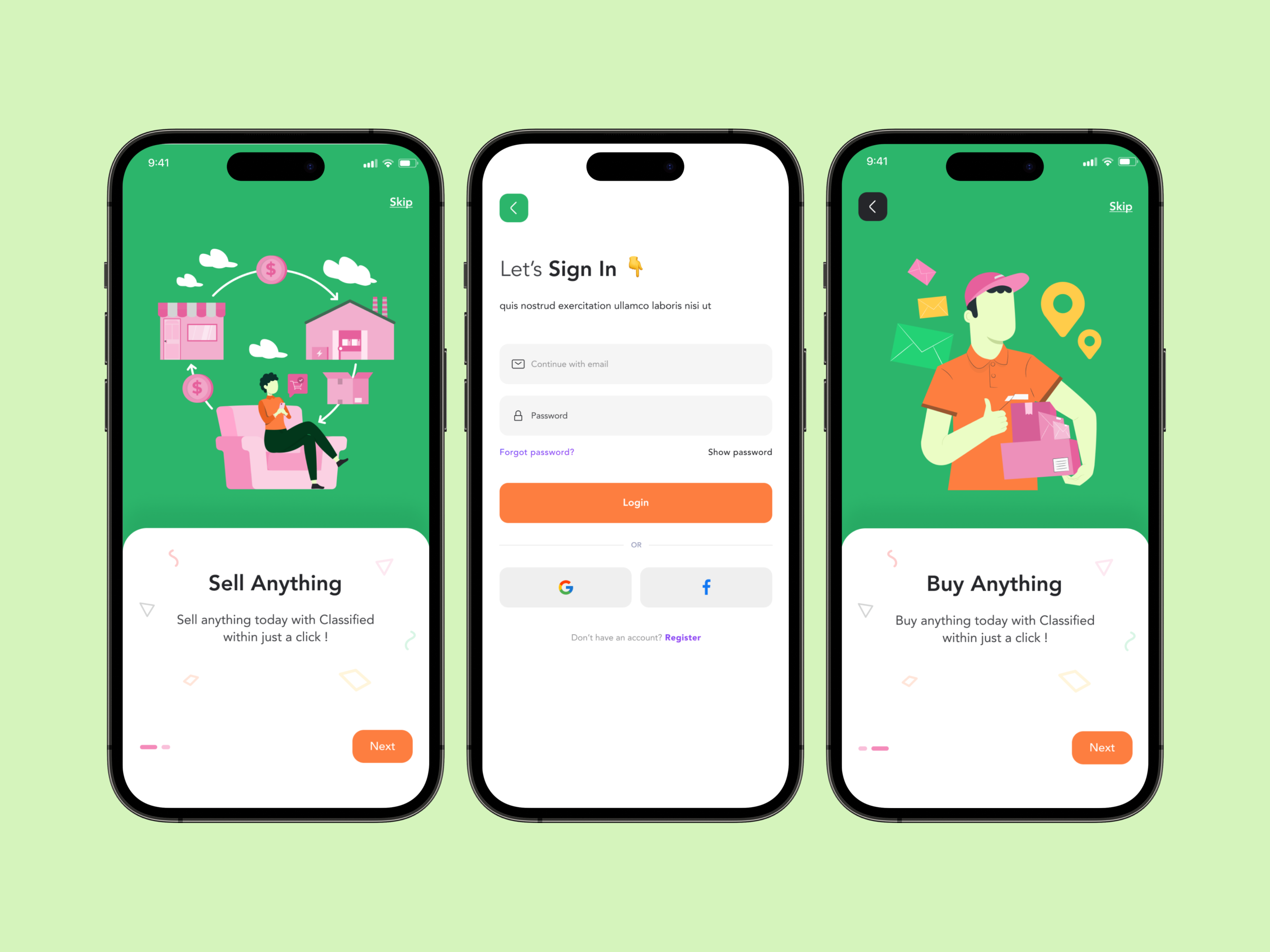 Example of Classified Mobile App