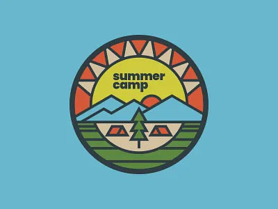 Summer Camp 9 adventure badge camp logo mountain outdoor summer