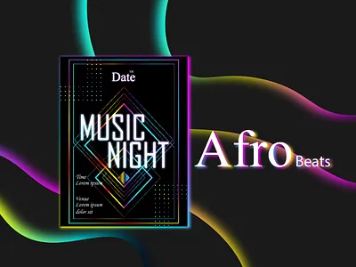 Afro Beats design event flyer graphic design illustration music neon glow