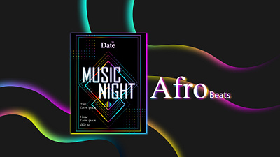 Afro Beats design event flyer graphic design illustration music neon glow