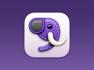 Woolly App Icon app app icon cute elephant fabrics icon icons ios madewithsketch mastodon seam stitches wool