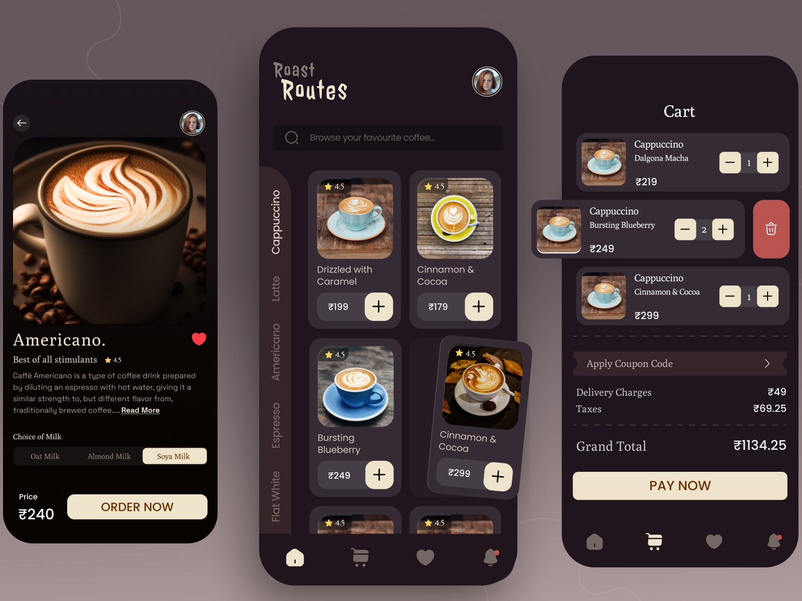 Coffee Ordering App UI by Siddharth Tewari on Dribbble