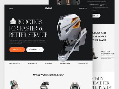 IBOT-AI Website Landing Page ai robot ai website artificial intelligence automation awe mechanics robot logo robotics technology web web3 website websitedesign